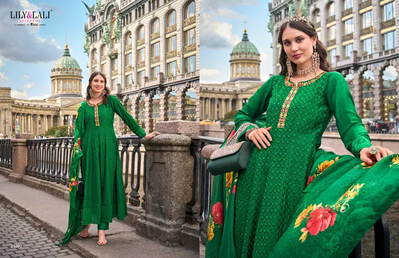 Alamzeb By Lily And Lali Vichitra Silk Anarkali Readymade Suits Wholesale Market In Surat